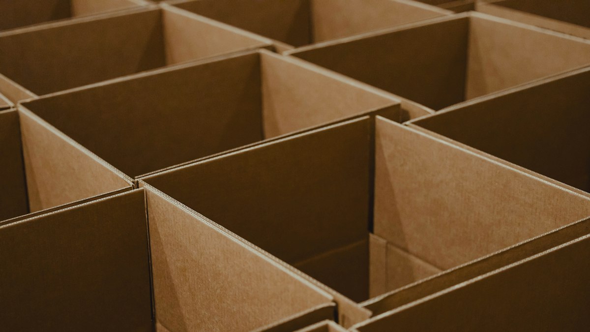 Many open cardboard boxes